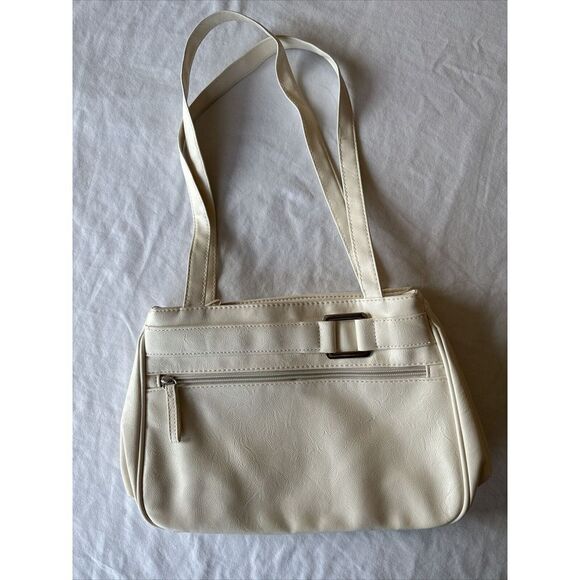 Handbags - White Handbag Faux Leather Women's Shoulder Purse Zip Pockets‎ vintage style
